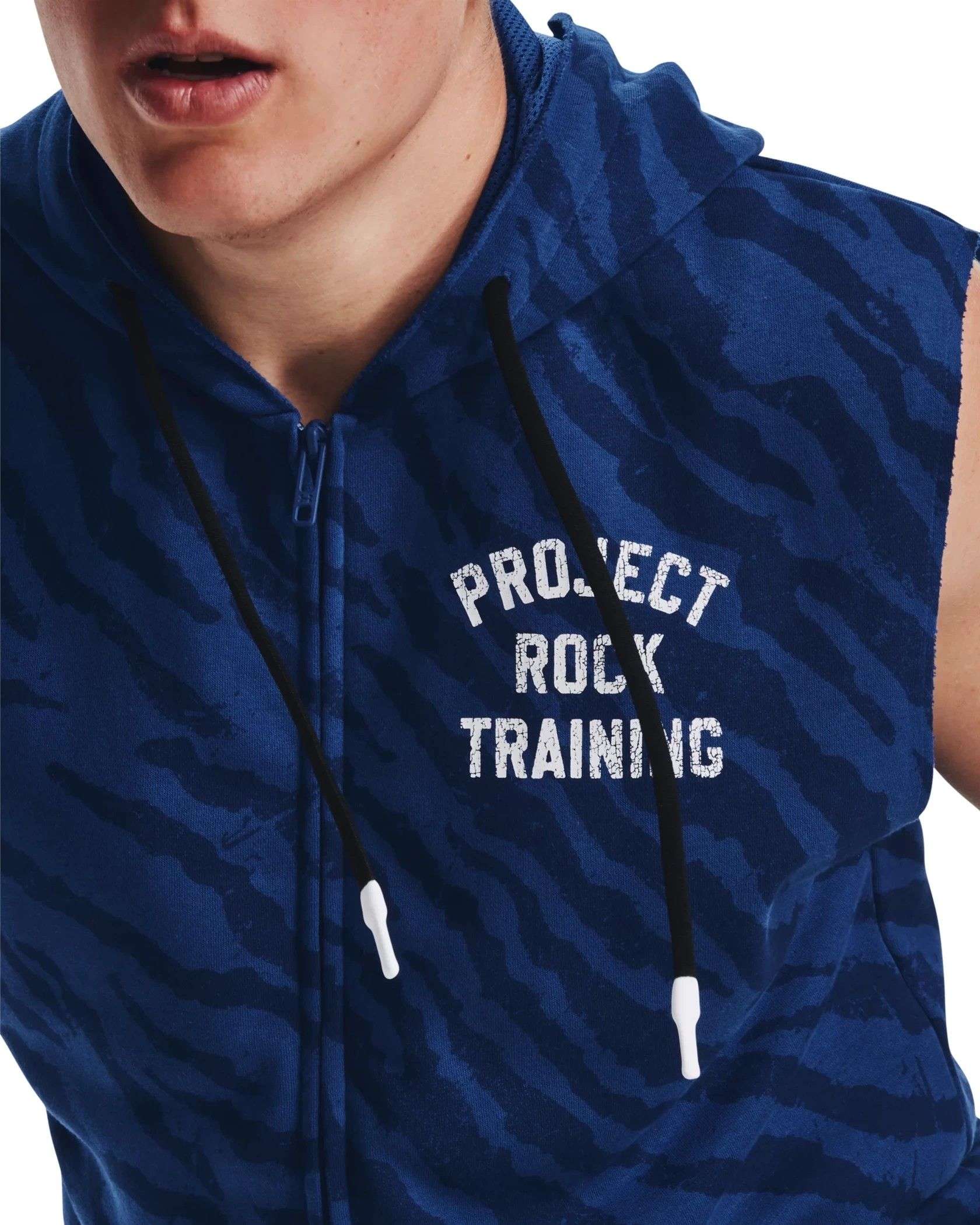 UA Project Rock Rival Fleece Sleeveless Printed Full-Zip Under