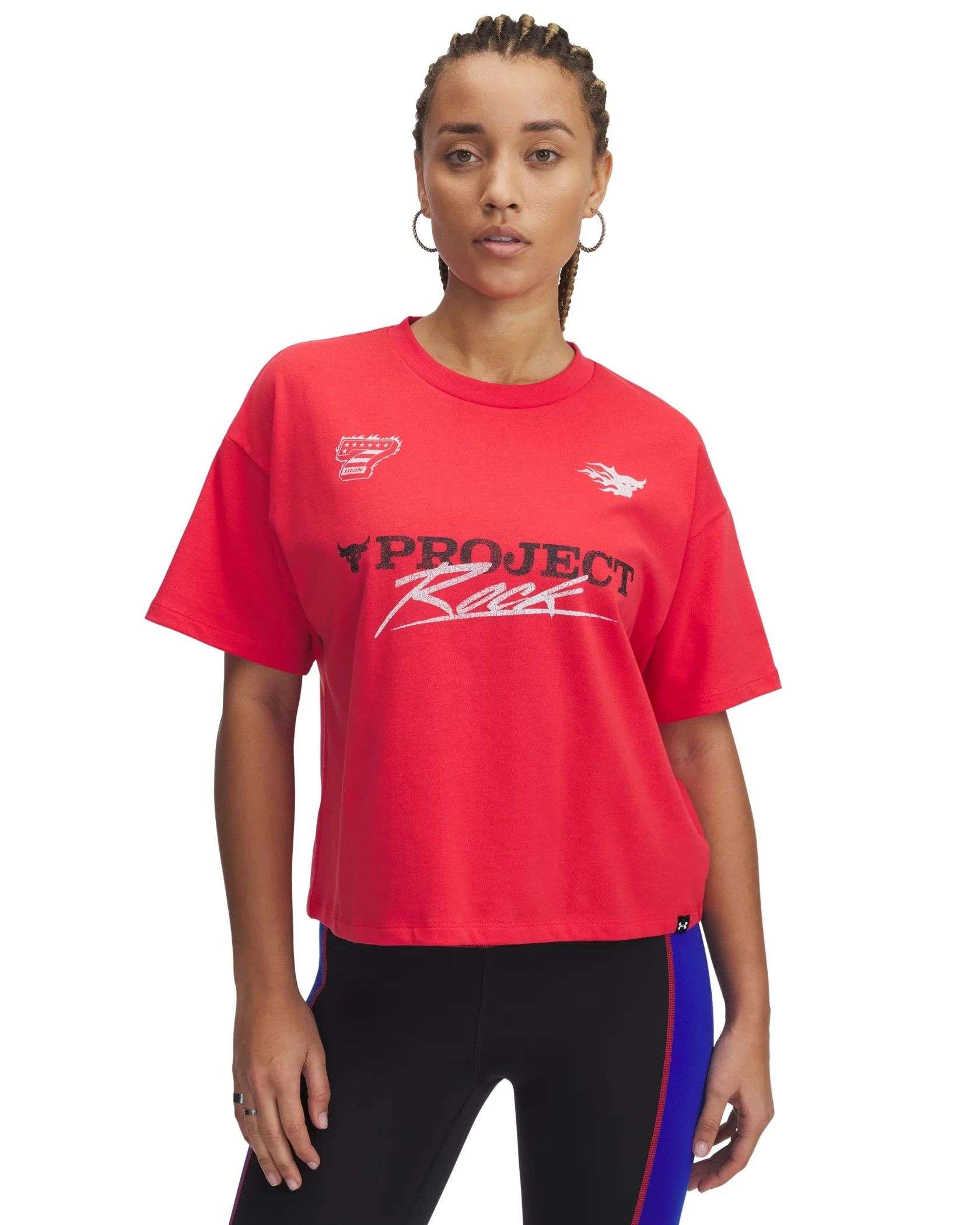 Under Armour Project Rock フード付きTシャツピンク Under Armour