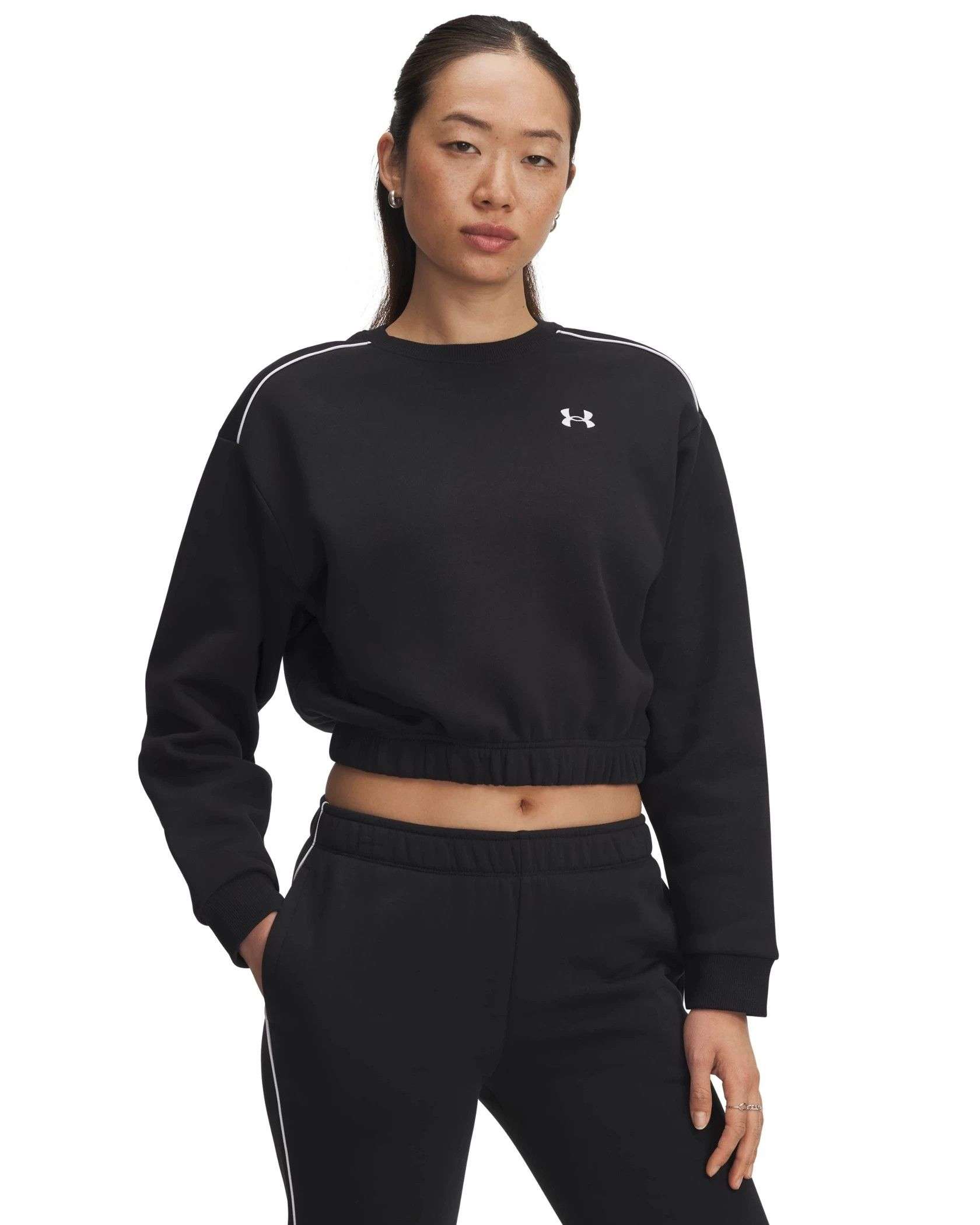 UA Women's Rival Fleece Piped Crew Sweatshirt