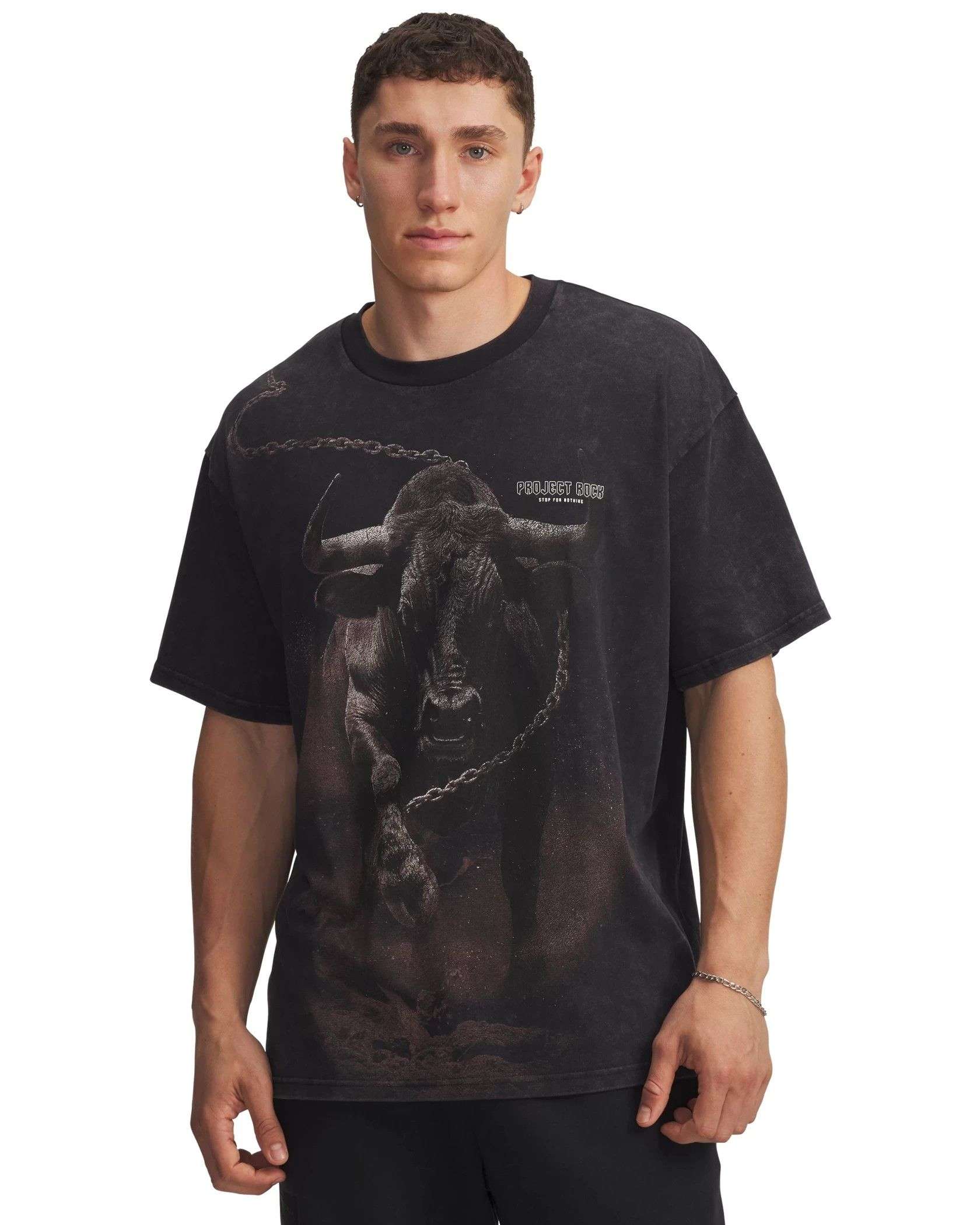 UA Men's Project Rock Washed Short Sleeve