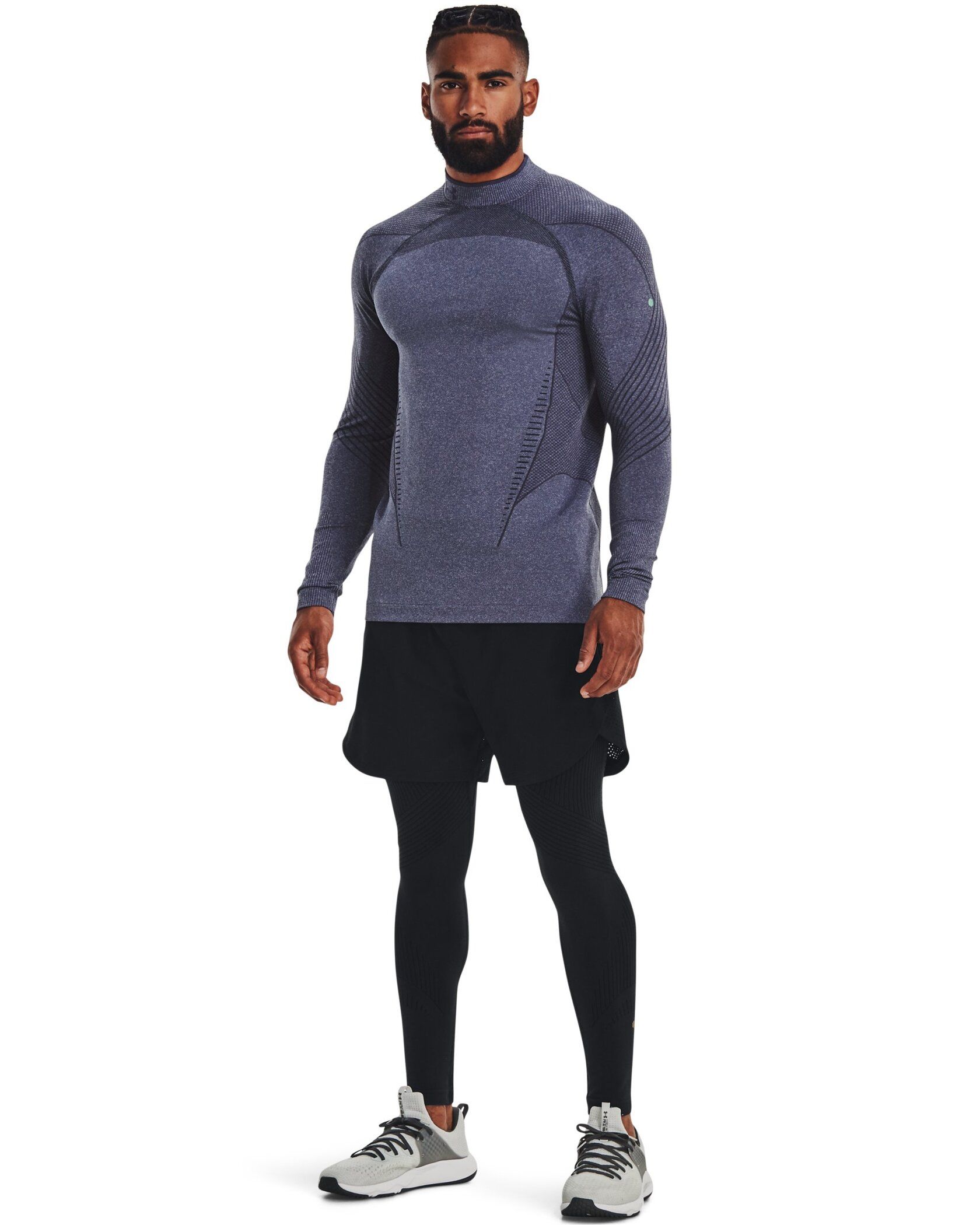  Under Armour Rush ColdGear 2.0 Mock Top - Men's Emotion  Blue/Reflective, S : Clothing, Shoes & Jewelry