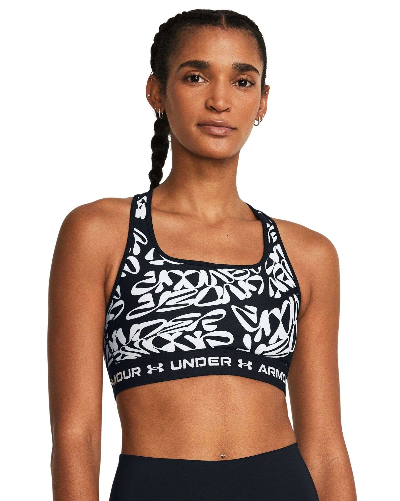 UA Mid Crossback Printed Sports Bra