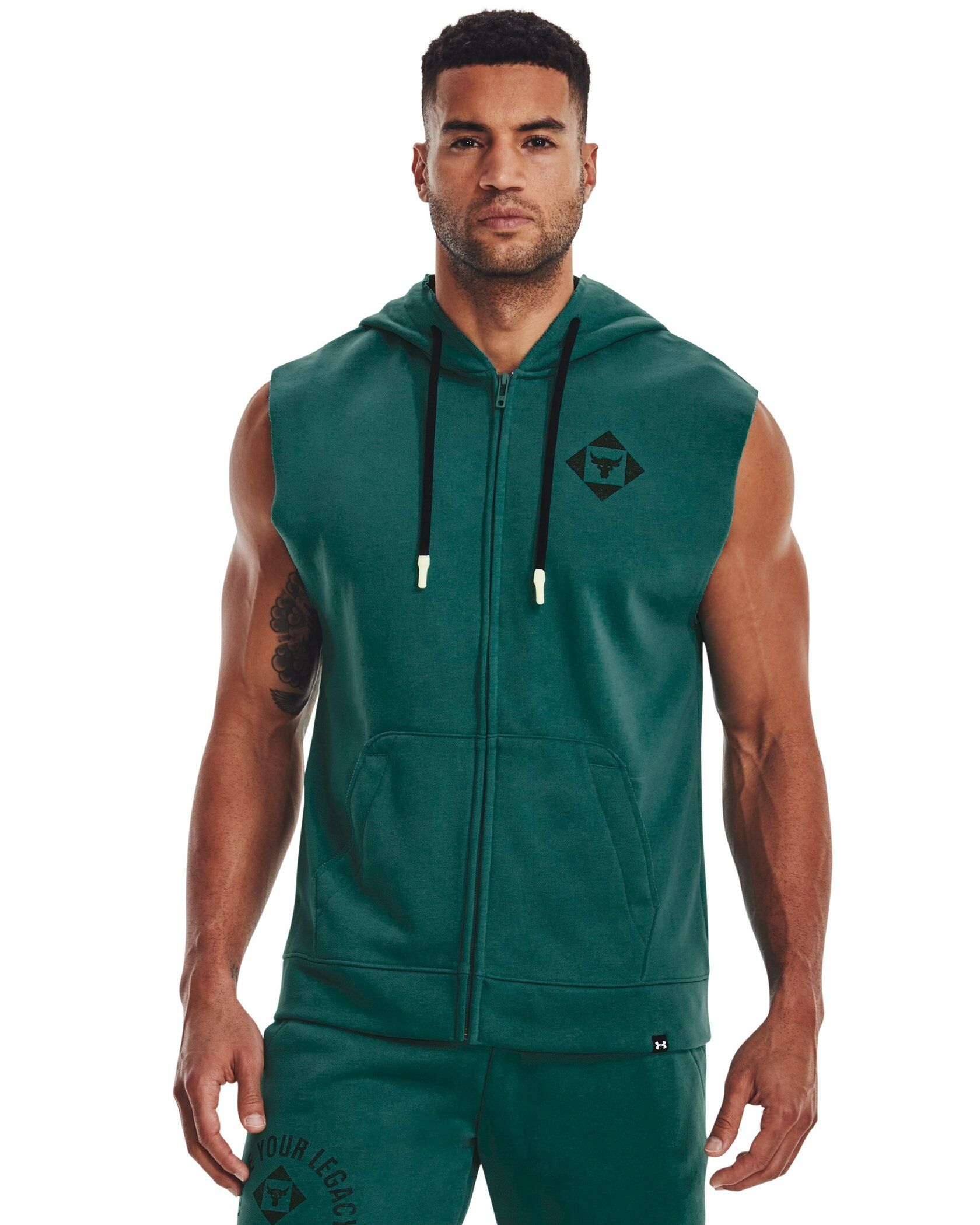 Order Online UA Project Rock Heavyweight Terry Sleeveless Full Zip Fam From Under  Armour India