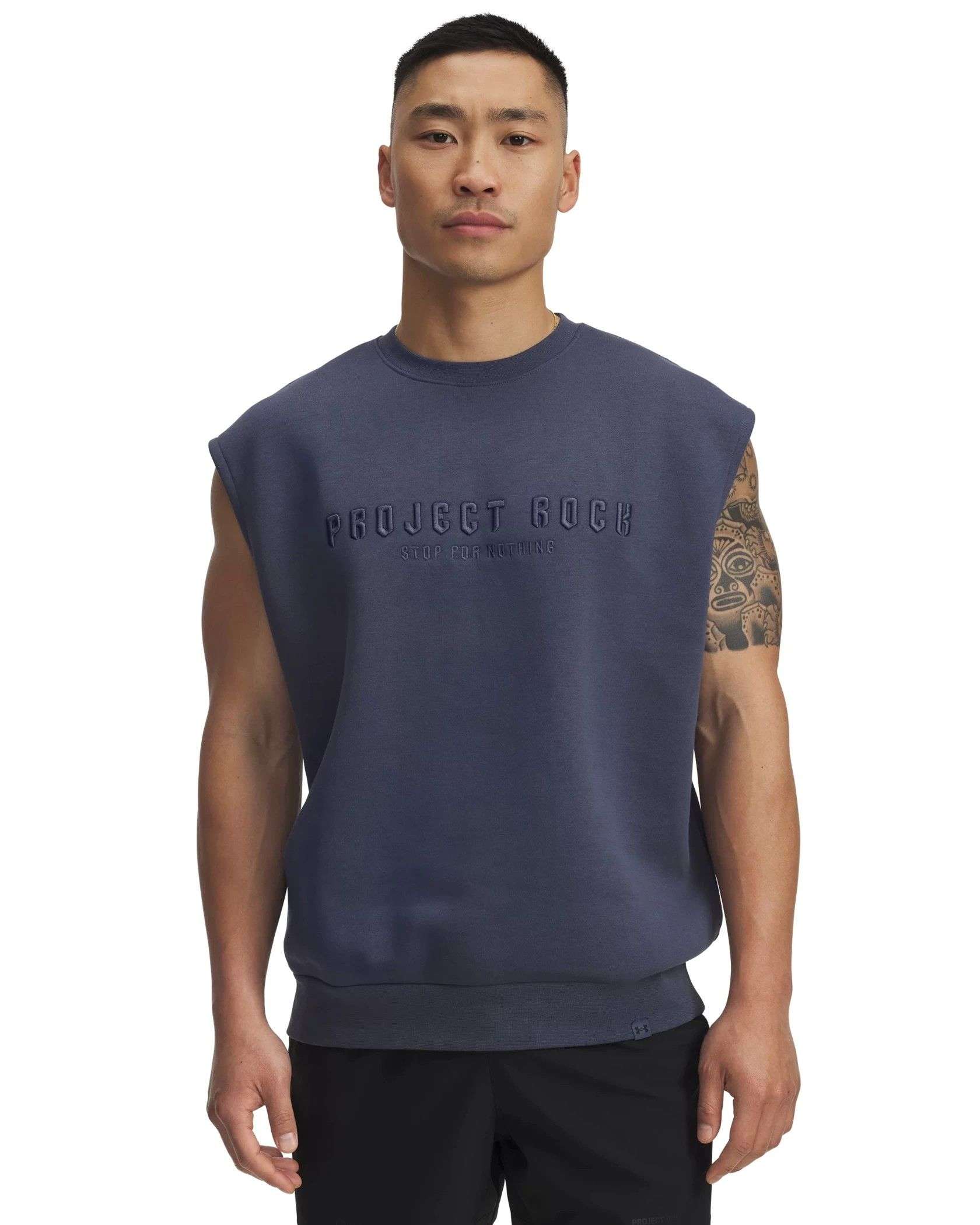 UA Men's Project Rock Icon Sleeveless Sweatshirt